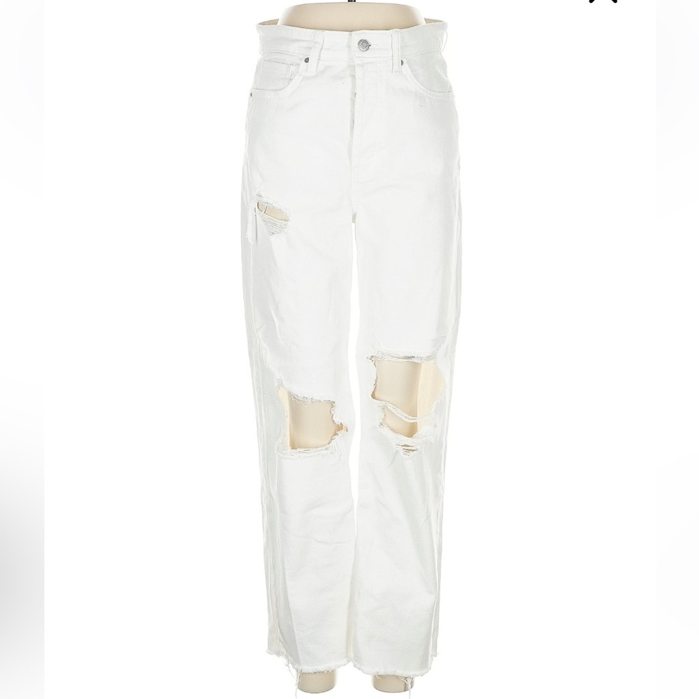 Wild Fable High Rise White Distressed Jeans